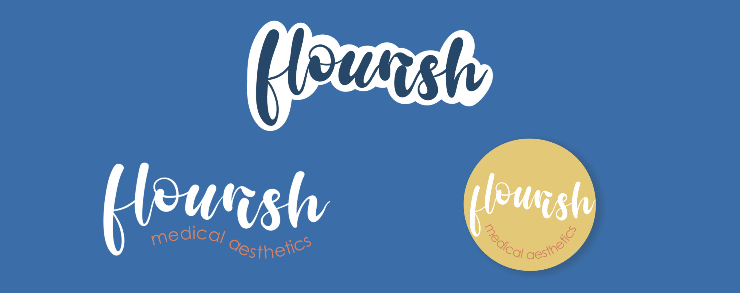 Logo lockup for Flourish medical aesthetics, Branding design kittery maine